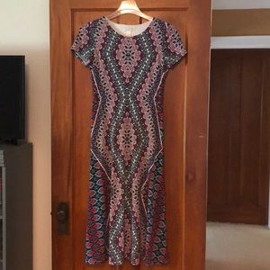 London Times Long Print Dress